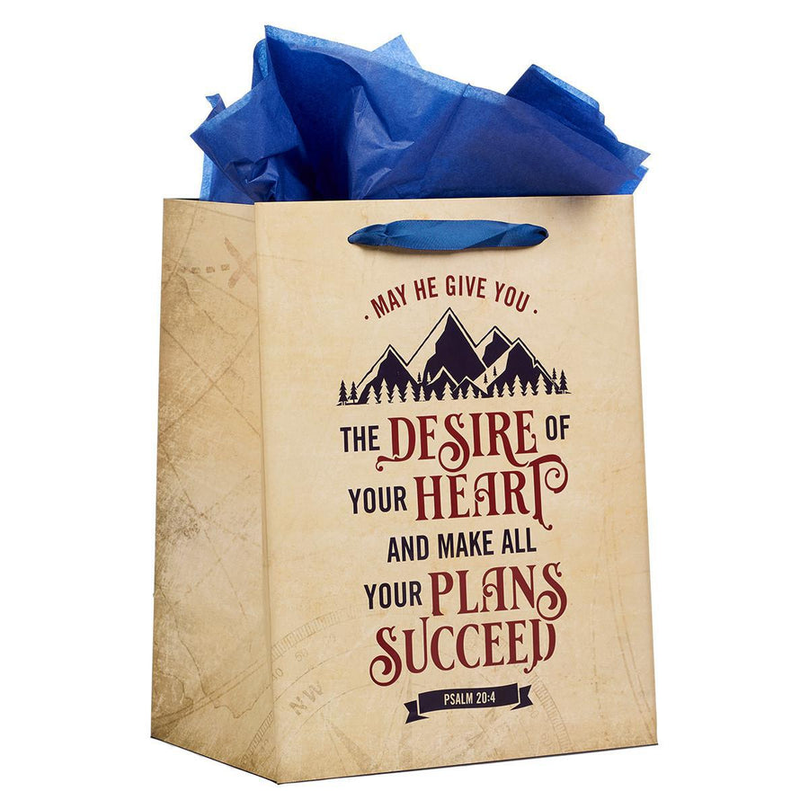 Tan & Navy Graduate Large Portrait Gift Bag & Card Set