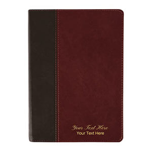 Personalized Custom Text Your Name NLT Life Application Study Bible Third Edition Red Letter LeatherLike Brown/Mahogany