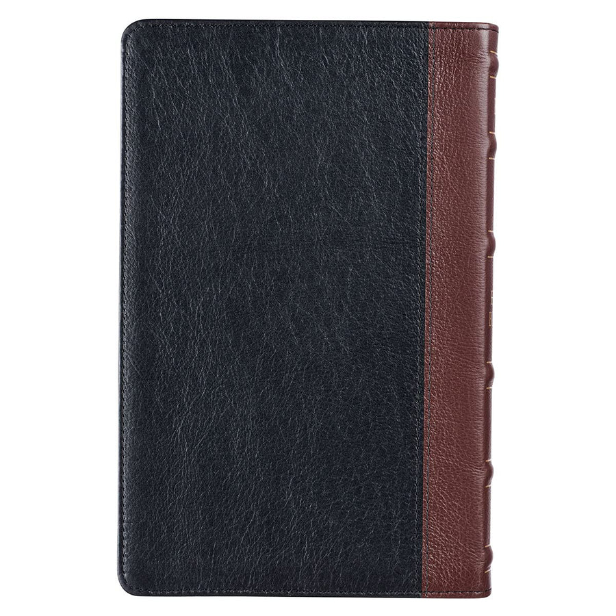 Personalized KJV Deluxe Gift Bible Two-Tone Brown and Black Full-Grain