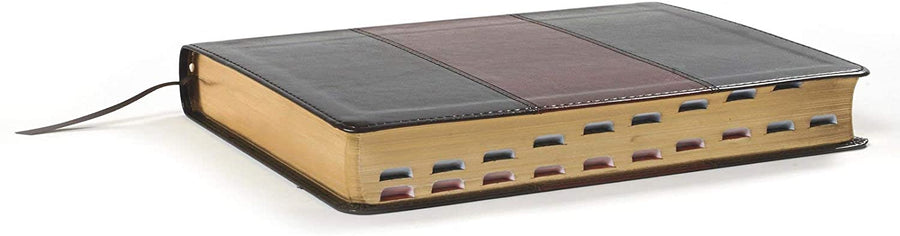 Personalized NKJV Giant Print Reference Bible Saddle Brown LeatherTouch Indexed