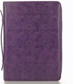 Funda para  Biblias Fe Hebreos 11:1 Morado SPANISH Personalized Bible Cover for Women