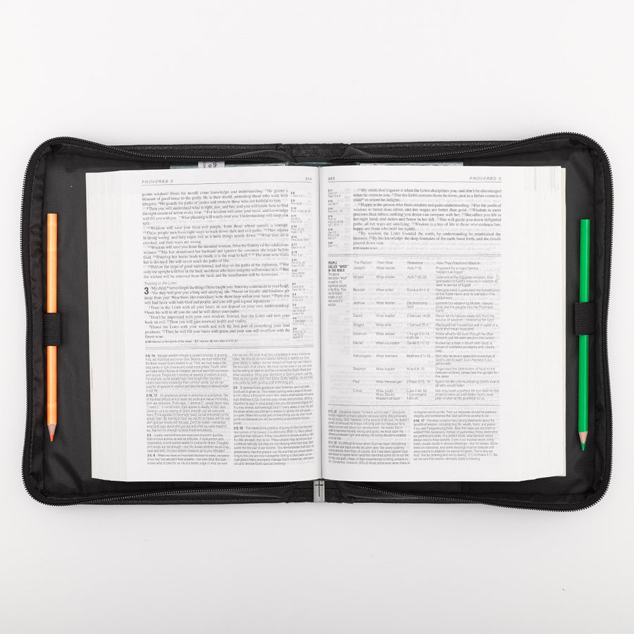 Guidance Faux Leather Black Personalized Bible Cover for Men