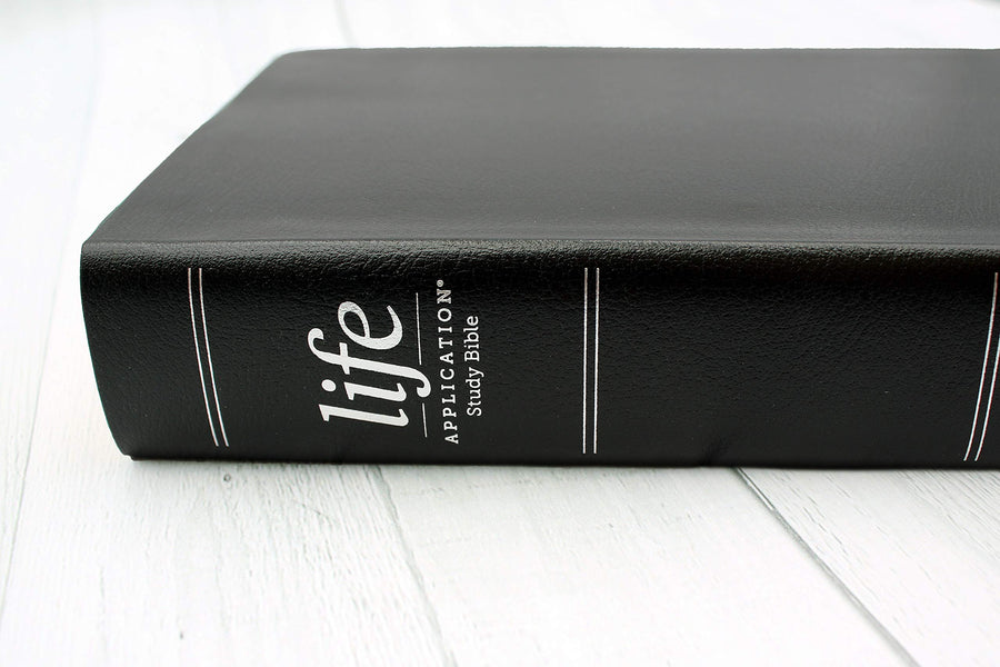 Personalized Custom Text NIV Life Application Study Bible Third Edition Bonded Leather Black