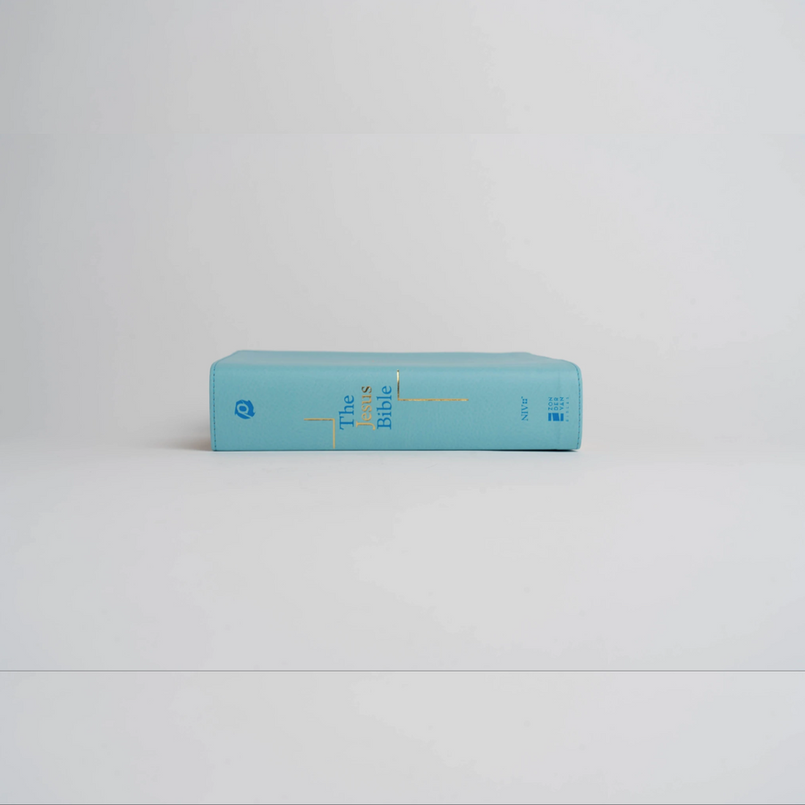 Personalized The Jesus Bible NIV Edition Leathersoft Blue