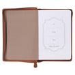 Load image into Gallery viewer, Be Strong Joshua 1:9 Toffee Brown Faux Leather Zippered Journal
