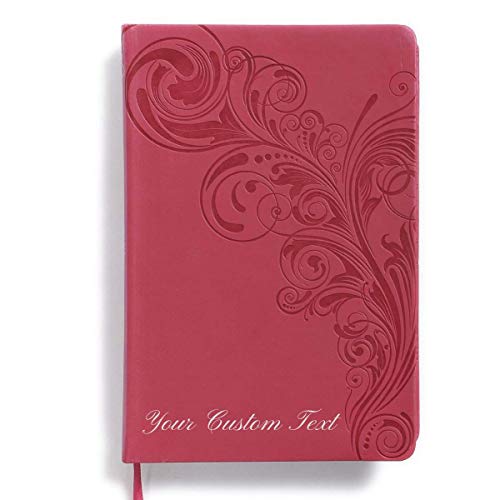 Personalized Custom Text Your Name NKJV Large Print Personal Size Reference Bible LeatherTouch Pink