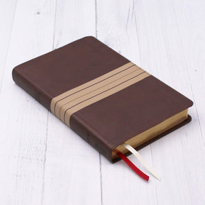 Personalized NIV Comfort Print Thinline Bible Leathersoft Chocolate/Tan New International Version