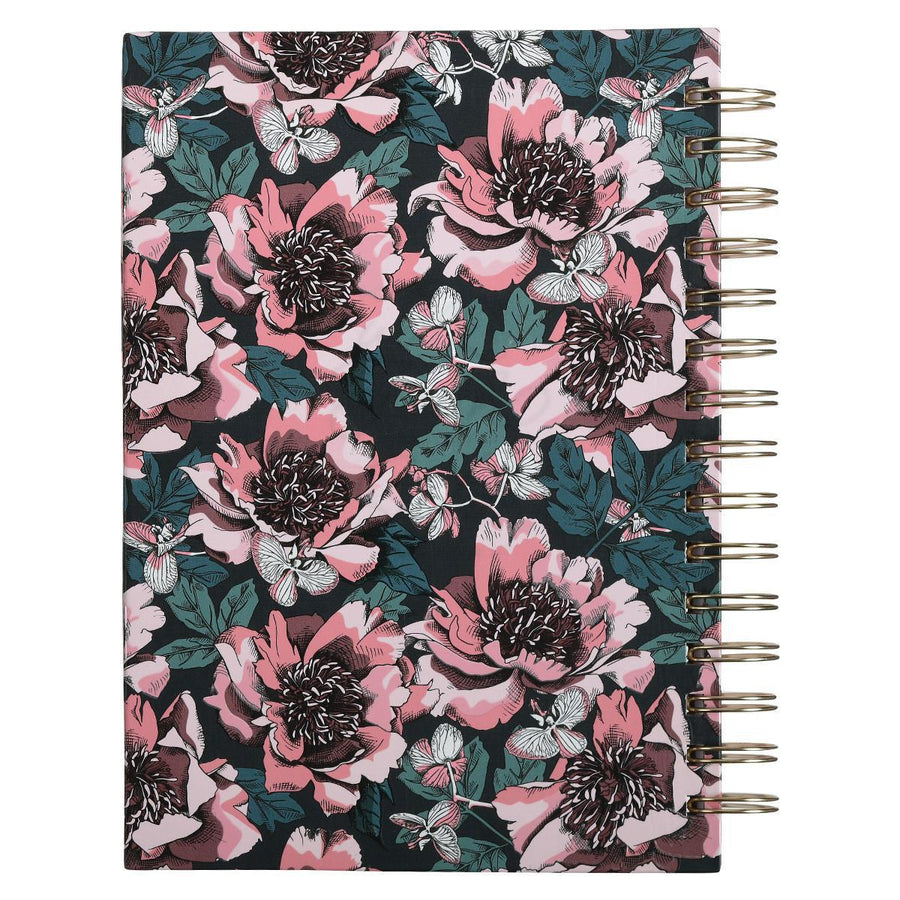 Walk By Faith 2 Corinthians 5:7 Pink Floral Wire-bound Journal