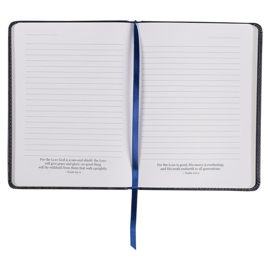 Personalized Journal Wings Like Eagles Navy Blue Handy-sized Faux Leather