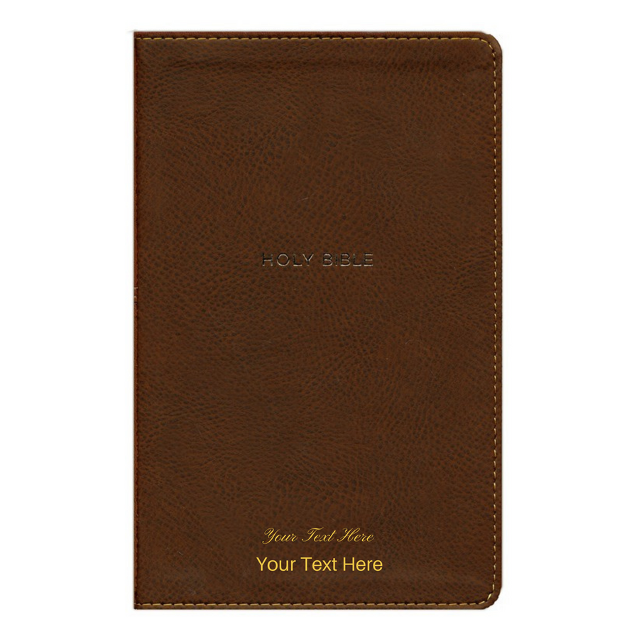 Personalized NKJV Single-Column Reference Bible Leathersoft Mahogany New King James Version