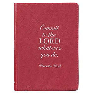 Commit to the Lord Red Full Grain Leather Journal