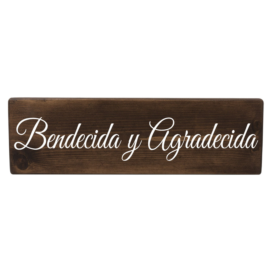 Blessed And Grateful Spanish Wood Decor