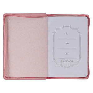 Bless You Numbers 6:24-25 Pink Faux Leather Zippered Journal