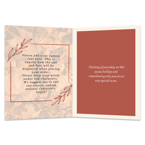 Personalized Thanksgiving Card Custom Your Photo Image Upload Your Text Greeting Card