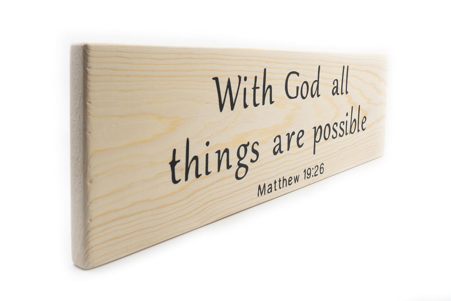 All Things are Possible with God Wood Decor