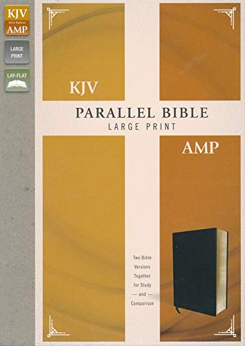 Personalized KJV Amplified Parallel Bible Large Print Bonded Leather Black