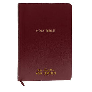 Personalized Custom Text Your Name NKJV Super Giant Print Reference Bible Easy to Read Comfort Print Burgundy Leatherflex