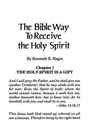 The Bible Way to Receive the Holy Spirit - Kenneth E. Hagin