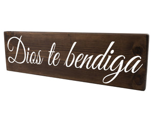 Dios Te Bendiga Spanish Wood Decor