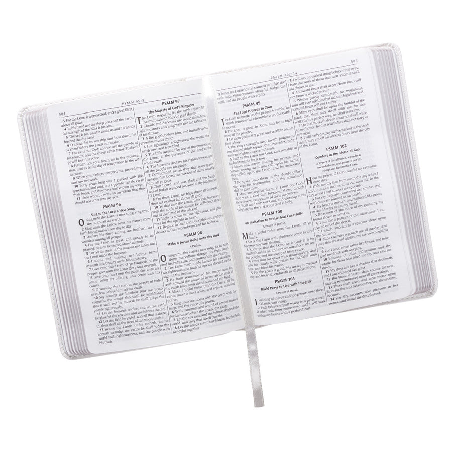 Personalized KJV SMALL Compact Pocket Edition Bible LuxLeather White