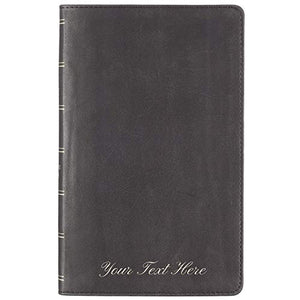 Personalized Bible KJV Giant Print Holy Bible Full Grain Premium Leather Thumb Index Black