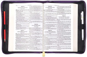 Amazing Grace Faux Leather Purple Personalized Bible Cover for Women