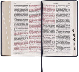 Personalized KJV Giant Print Bible with Thumb Index Dark Blue Faux Leather