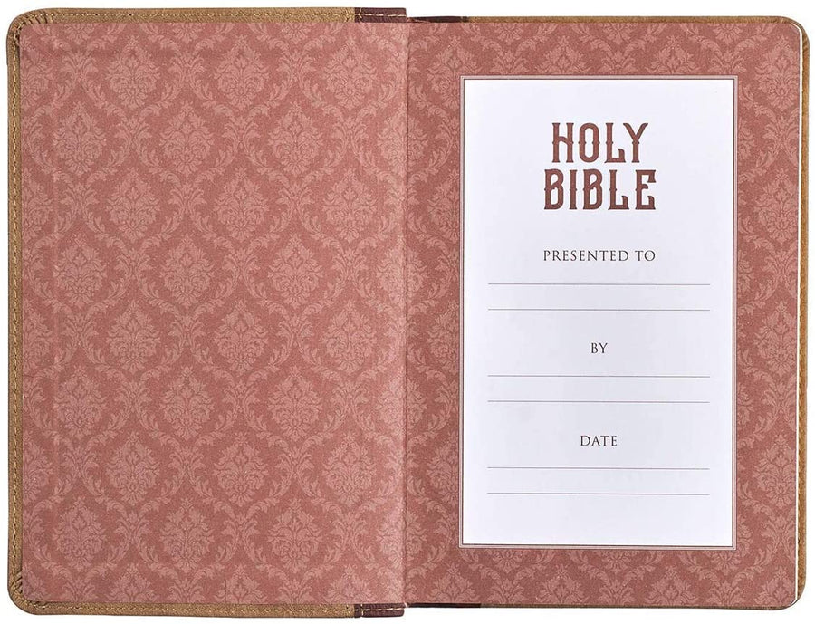 Personalized KJV Holy Bible Small Compact Bible Two-Tone Brown