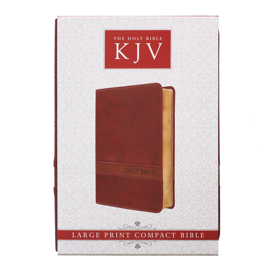 Personalized Custom Text Your Name KJV Holy Bible COMPACT LuxLeather Brown King James Version