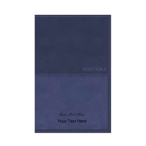 Personalized Custom Text Your Name KJV Value Thinline Bible Dark Blue Comfort Print Leathersoft