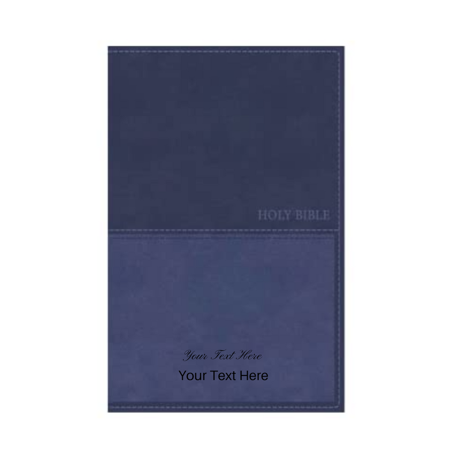 Personalized Custom Text Your Name KJV Value Thinline Bible Dark Blue Comfort Print Leathersoft