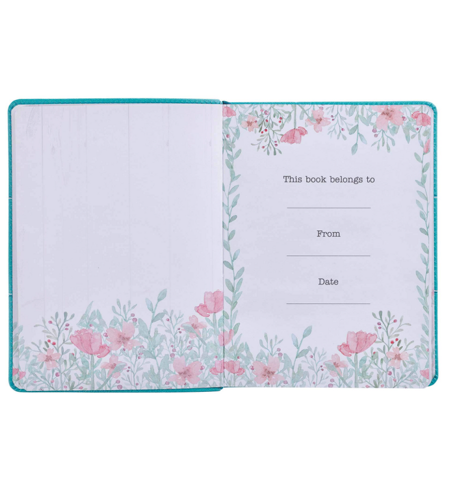 In The Light Of His Glory Teal Faux Leather Devotional