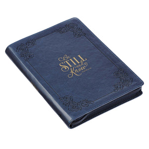 Personalized Be Still and Know Psalm 46:10 Faux Leather Zippered Journal