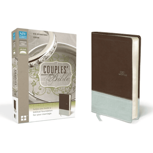 Personalized NIV Couples Devotional Bible Italian DuoTone Chocolate/Silver