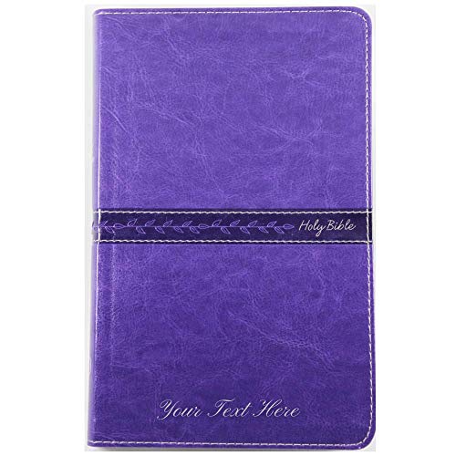 Personalized KJV Thinline Leathersoft Purple Comfort Print Holy Bible