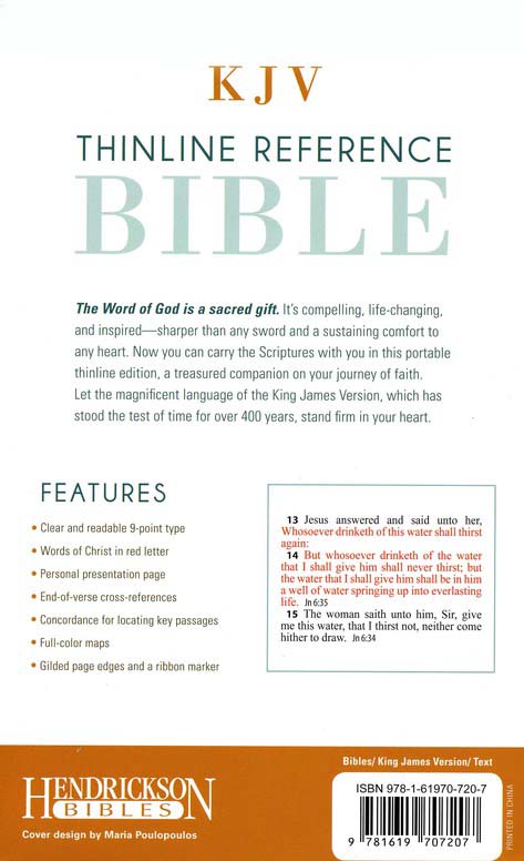 Personalized KJV Thinline Reference Bible Portable Easy-to-Read Turquoise King James Version