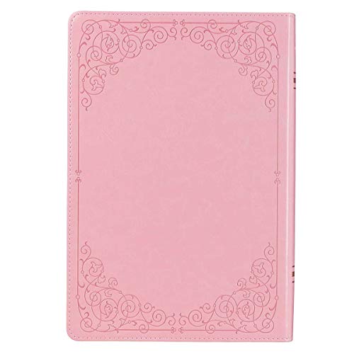 Personalized KJV Holy Bible Giant Print Full-Size Bible Pink Faux Leather Bible w/ Ribbon Marker