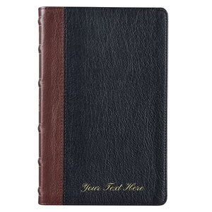 Personalized KJV Deluxe Gift Bible Two-Tone Brown and Black Full-Grain