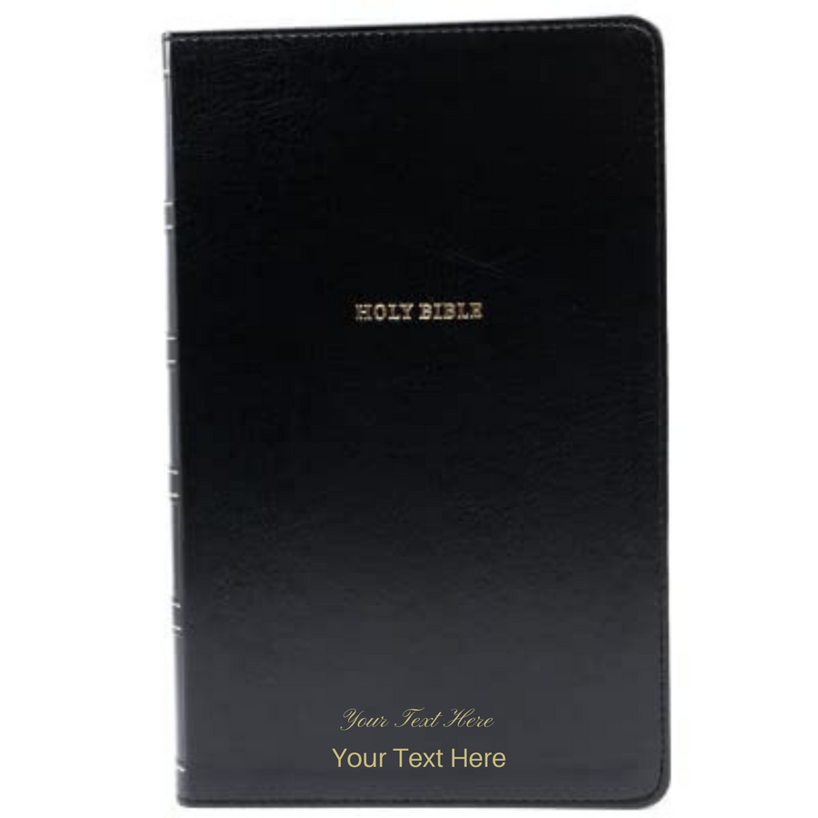 Personalized NKJV Thinline Reference Bible Leathersoft Black Thumb Indexed