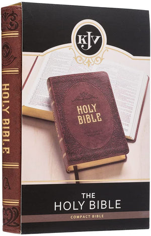 Personalized KJV Medium Brown Faux Leather Compact Bible