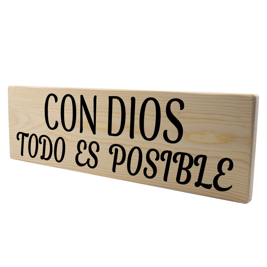 Con Dios Todo Es Posible Wood Decor