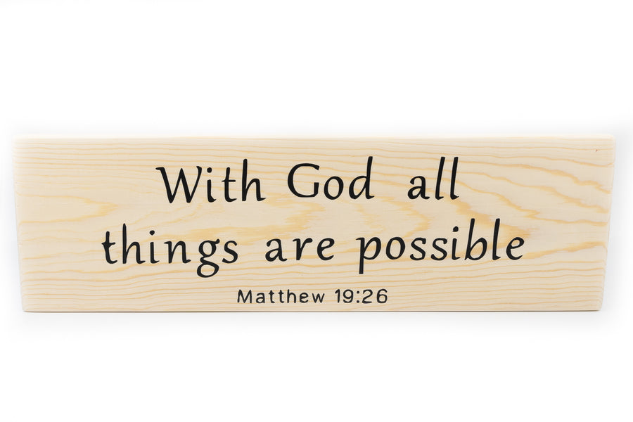 All Things are Possible with God Wood Decor