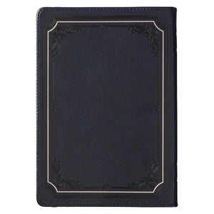 Be Strong & Courageous Black Joshua 1:9 Zippered Journal