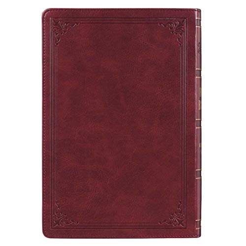 Personalized KJV Holy Bible Giant Print Full-Size Bible Burgundy Faux Leather Bible