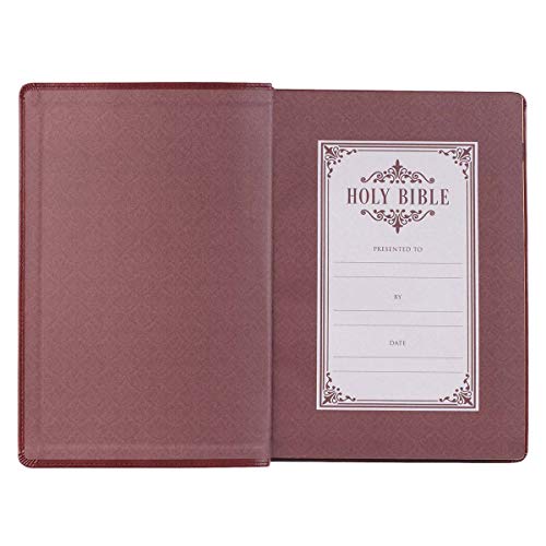 Personalized KJV Holy Bible Giant Print Full-Size Bible Burgundy Faux Leather Bible