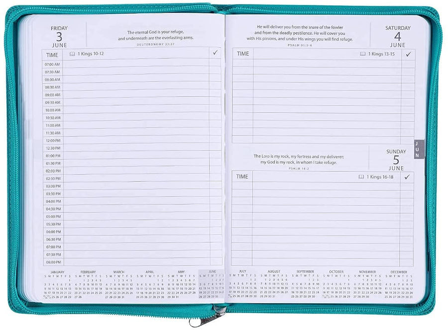 Personalized 2022 It Is Well With My Soul Teal Faux Leather Planner