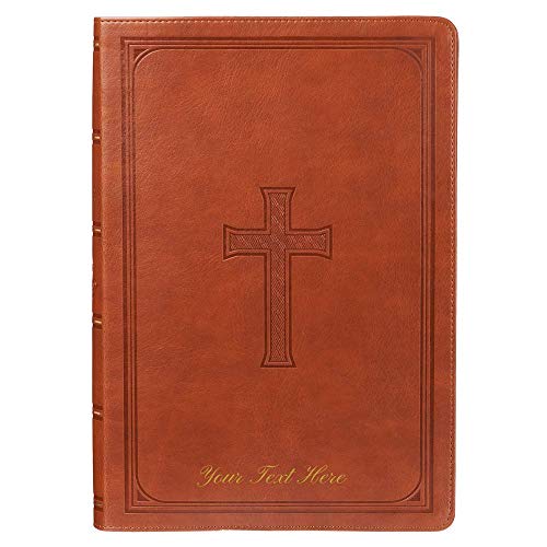 Personalized KJV Super Giant Print Tan Faux Leather