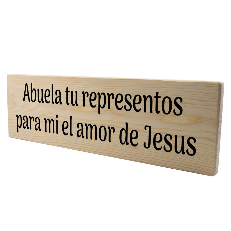 Abuela representos el amor de Jesús Spanish Wood Decor