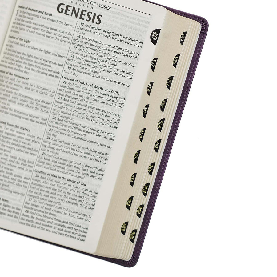 Personalized KJV Purple Faux Leather Deluxe Gift Bible Indexed King James Version