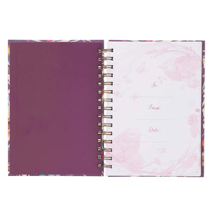 Blessed Is She Luke 1:45 Purple Floral Hardcover Wire-bound Journal